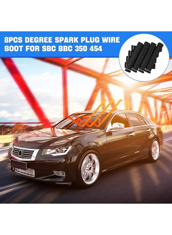 Spark Plug Wire Boots Heat Shield Protector Sleeve 2500 Degree Spark Plug Heat Cover Wrap 6 Inch for SBC BBC 350 454 8PCS by - Image 4